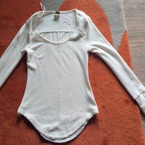 Free People Off White Thermal Top